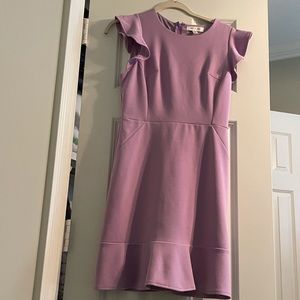 Lilac She+Sky ruffle hem dress with small flutter sleeves